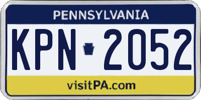 PA license plate KPN2052