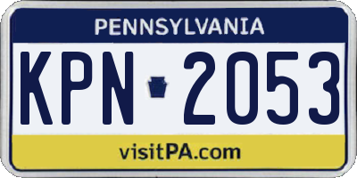 PA license plate KPN2053
