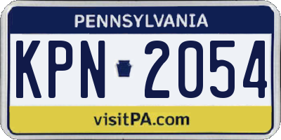 PA license plate KPN2054