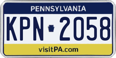 PA license plate KPN2058