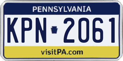 PA license plate KPN2061
