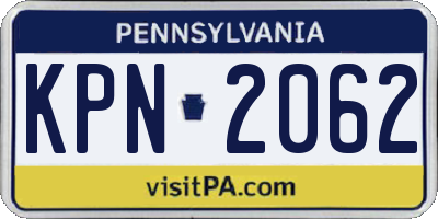 PA license plate KPN2062