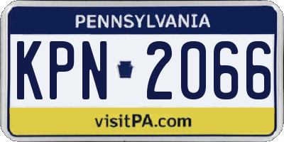 PA license plate KPN2066