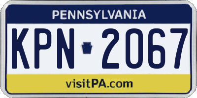 PA license plate KPN2067