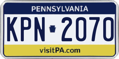 PA license plate KPN2070