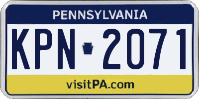 PA license plate KPN2071