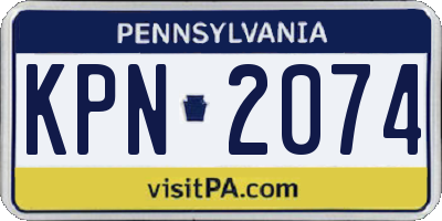 PA license plate KPN2074