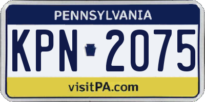 PA license plate KPN2075