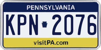 PA license plate KPN2076