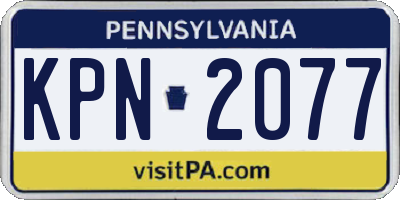 PA license plate KPN2077