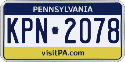 PA license plate KPN2078