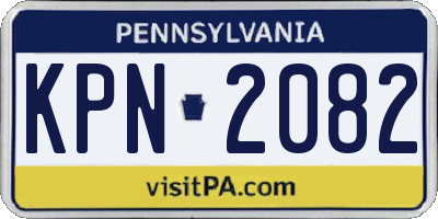 PA license plate KPN2082