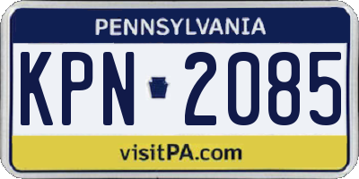 PA license plate KPN2085