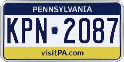 PA license plate KPN2087