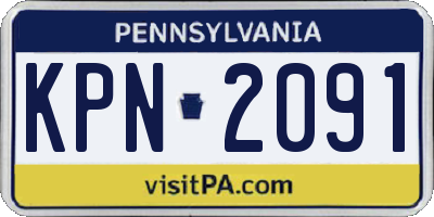 PA license plate KPN2091