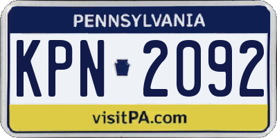 PA license plate KPN2092