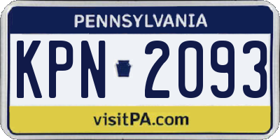 PA license plate KPN2093