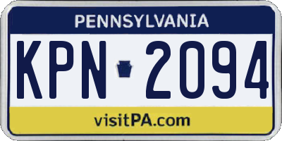 PA license plate KPN2094
