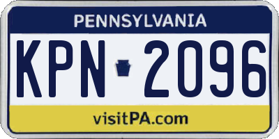 PA license plate KPN2096