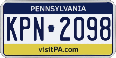 PA license plate KPN2098