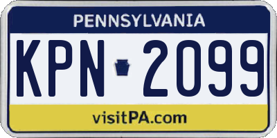 PA license plate KPN2099