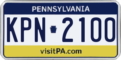 PA license plate KPN2100