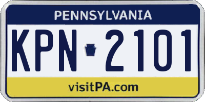 PA license plate KPN2101