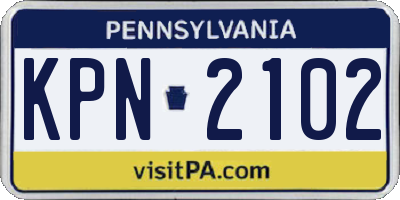 PA license plate KPN2102