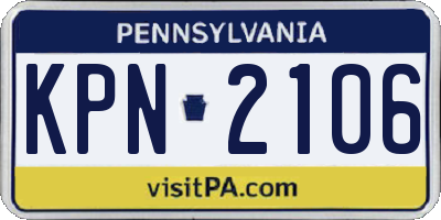 PA license plate KPN2106
