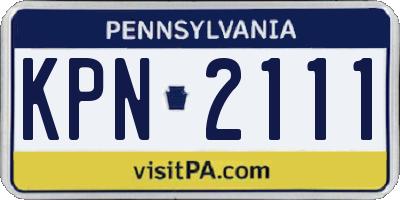PA license plate KPN2111