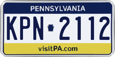 PA license plate KPN2112