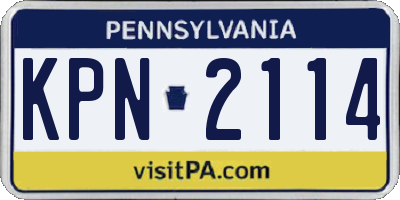 PA license plate KPN2114