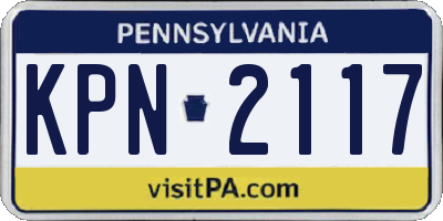 PA license plate KPN2117
