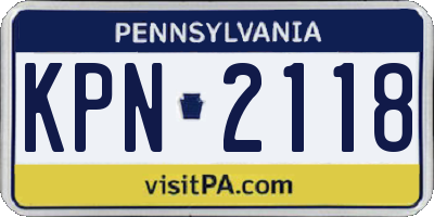 PA license plate KPN2118
