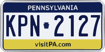 PA license plate KPN2127