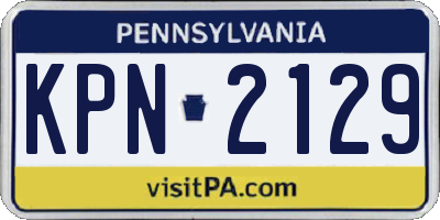 PA license plate KPN2129