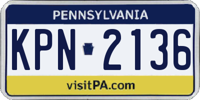 PA license plate KPN2136