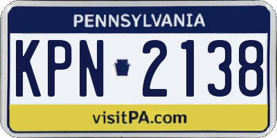 PA license plate KPN2138