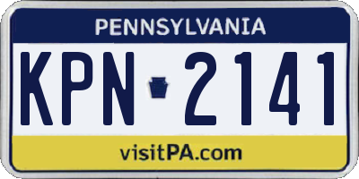 PA license plate KPN2141