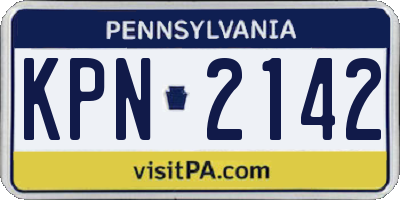 PA license plate KPN2142
