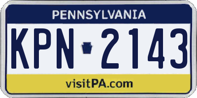 PA license plate KPN2143