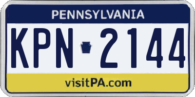 PA license plate KPN2144