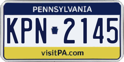 PA license plate KPN2145
