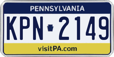 PA license plate KPN2149