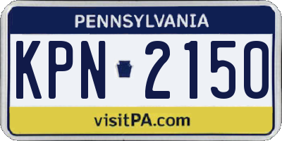 PA license plate KPN2150