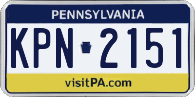 PA license plate KPN2151