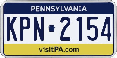PA license plate KPN2154