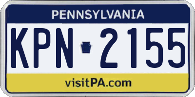 PA license plate KPN2155