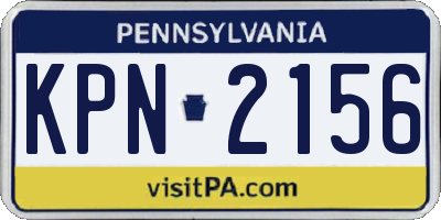 PA license plate KPN2156