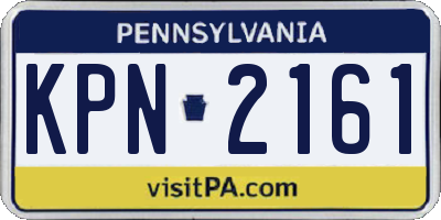PA license plate KPN2161